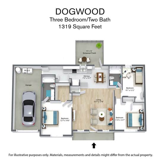 Dogwood Floor Plan - Tonsmeire Properties - Rental Home Floor Plans